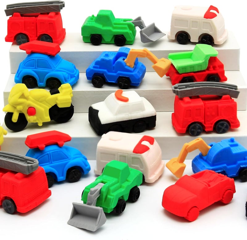 Satomoto 40 pcs Truck Erasers for Kids Classroom Prizes,Truck Eraser Puzzle 3D Take Apart Car Pencil Erasers for Class Treasure Box,Game Rewards,Party Favors,Easter Egg Stuffers - Image 1